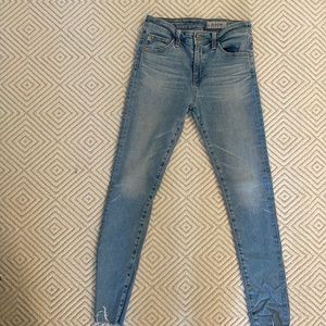 AG Farrah High-rise skinny Jean with Distressed Hem